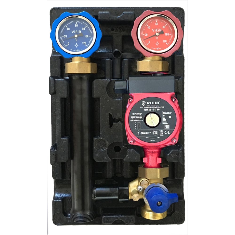 Изображение товара Насосная группа ViEiR с трехходовым смесителем VR220R для распределительных узлов