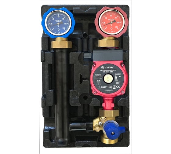 Изображение товара Насосная группа ViEiR с трехходовым смесителем правосторонняя для распределительных узлов VR220R