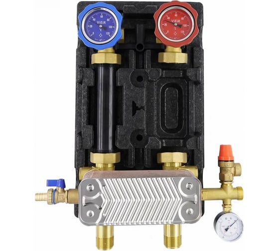 Изображение товара Насосная группа ViEiR с теплообменником 28 пластин для разделения контуров отопления VR222