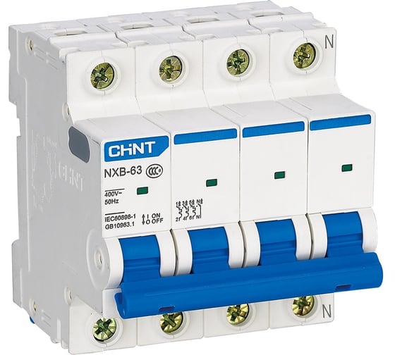 Изображение товара Автоматический выключатель CHINT NXB-63 4P 50А 6кА х-ка B (R) 814279