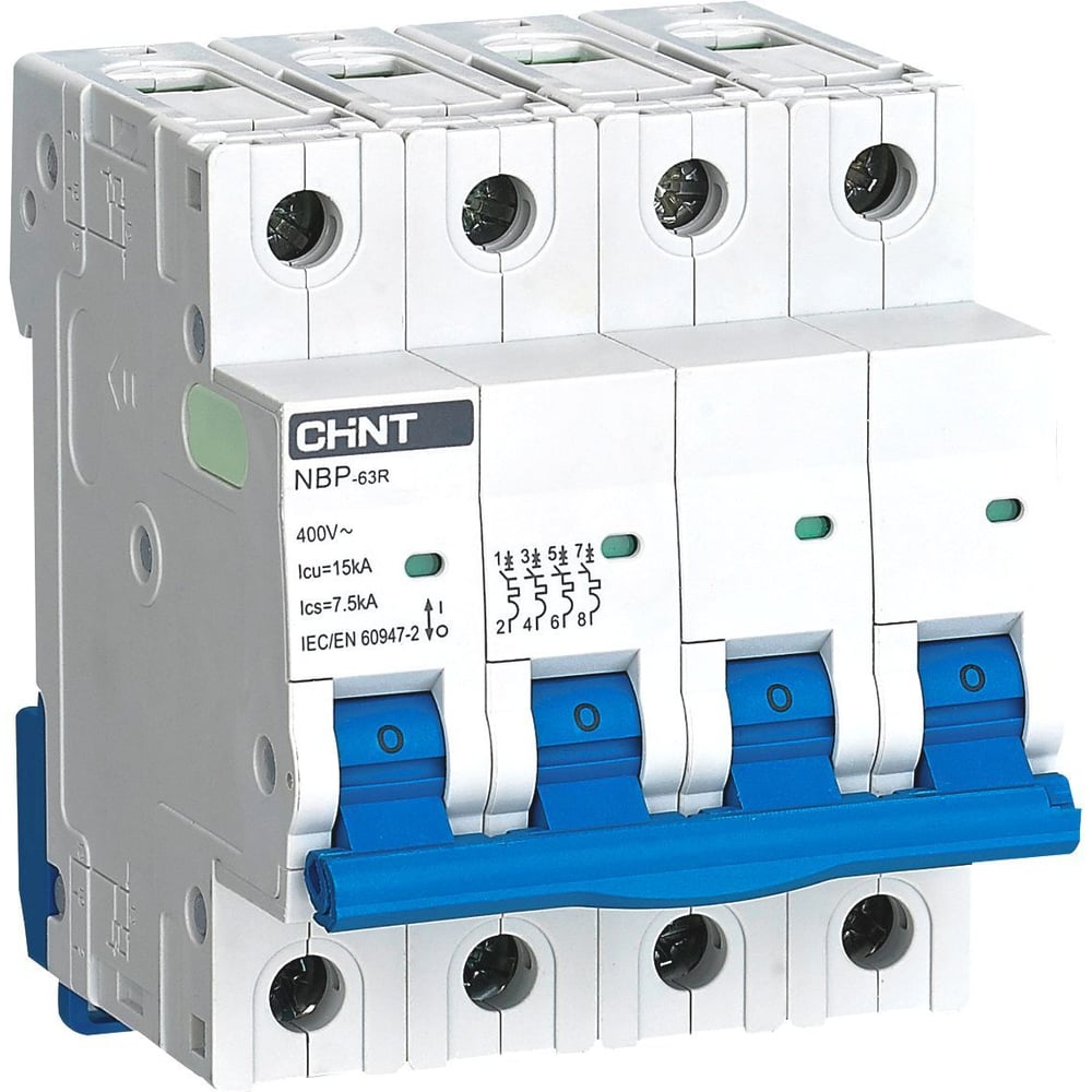 Изображение товара Автоматический выключатель CHINT NBP-63R 4P 25А 15кА для электросетей