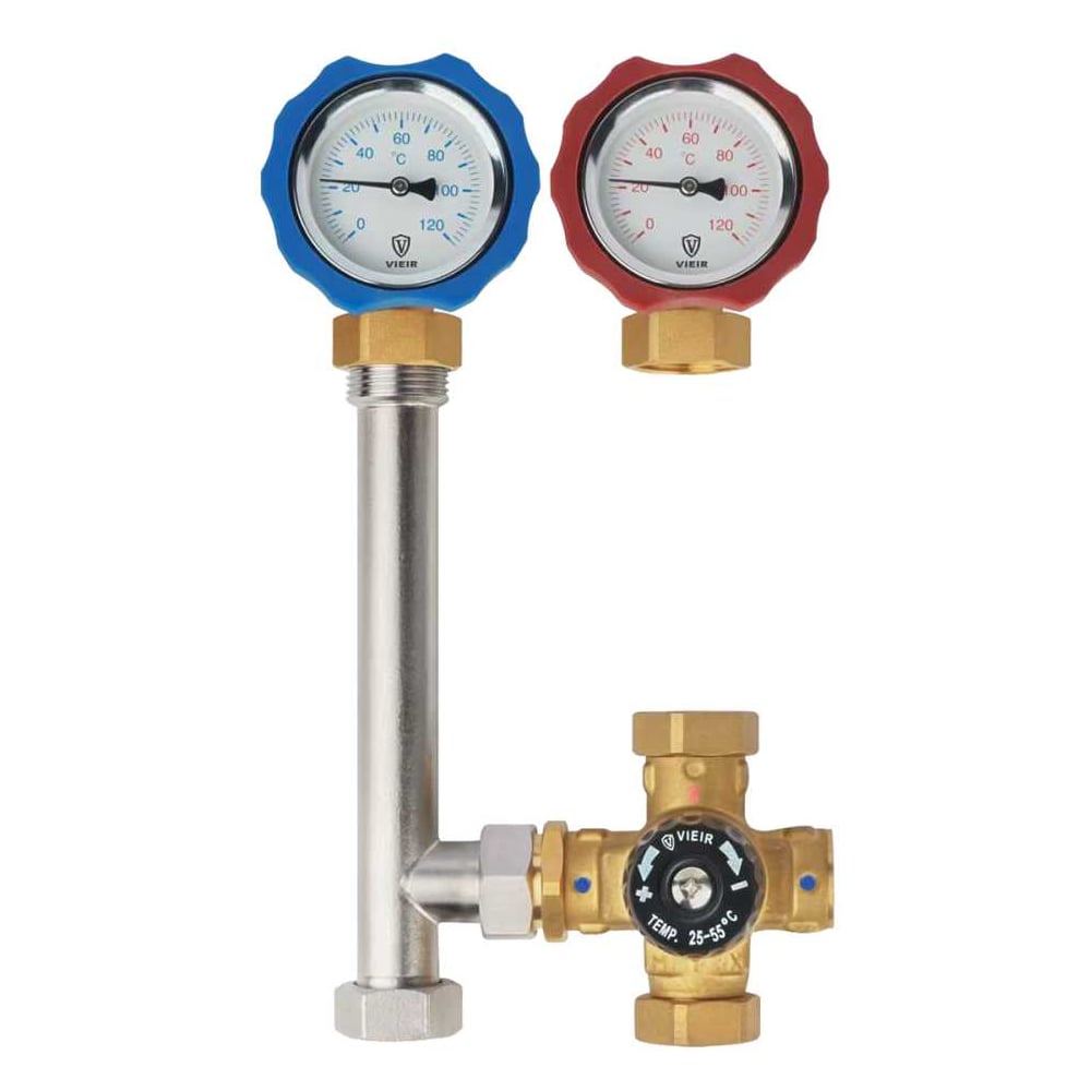 Изображение товара Насосная группа ViEiR с четырехходовым термостатическим смесительным клапаном 1 х 3/4 для теплых по