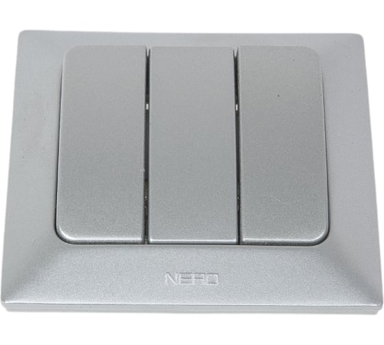 Изображение товара 3-клавишный выключатель NE-AD 10А, 250В, Aras, Серебро, 93-122-33