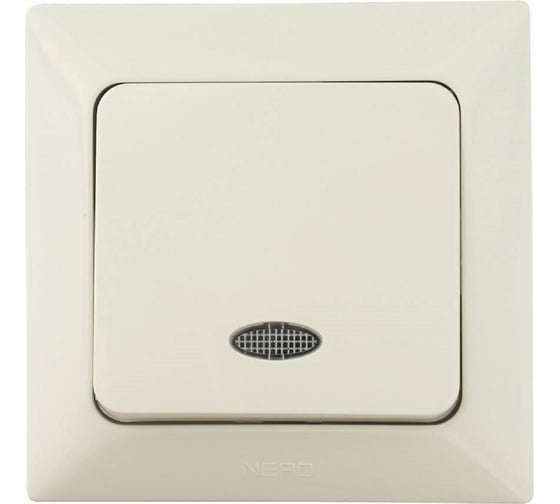 Изображение товара 1-клавишный выключатель NE-AD с подсветкой, 10А, 250В, Aras, Крем, 1/12/120, 93-111-01-I