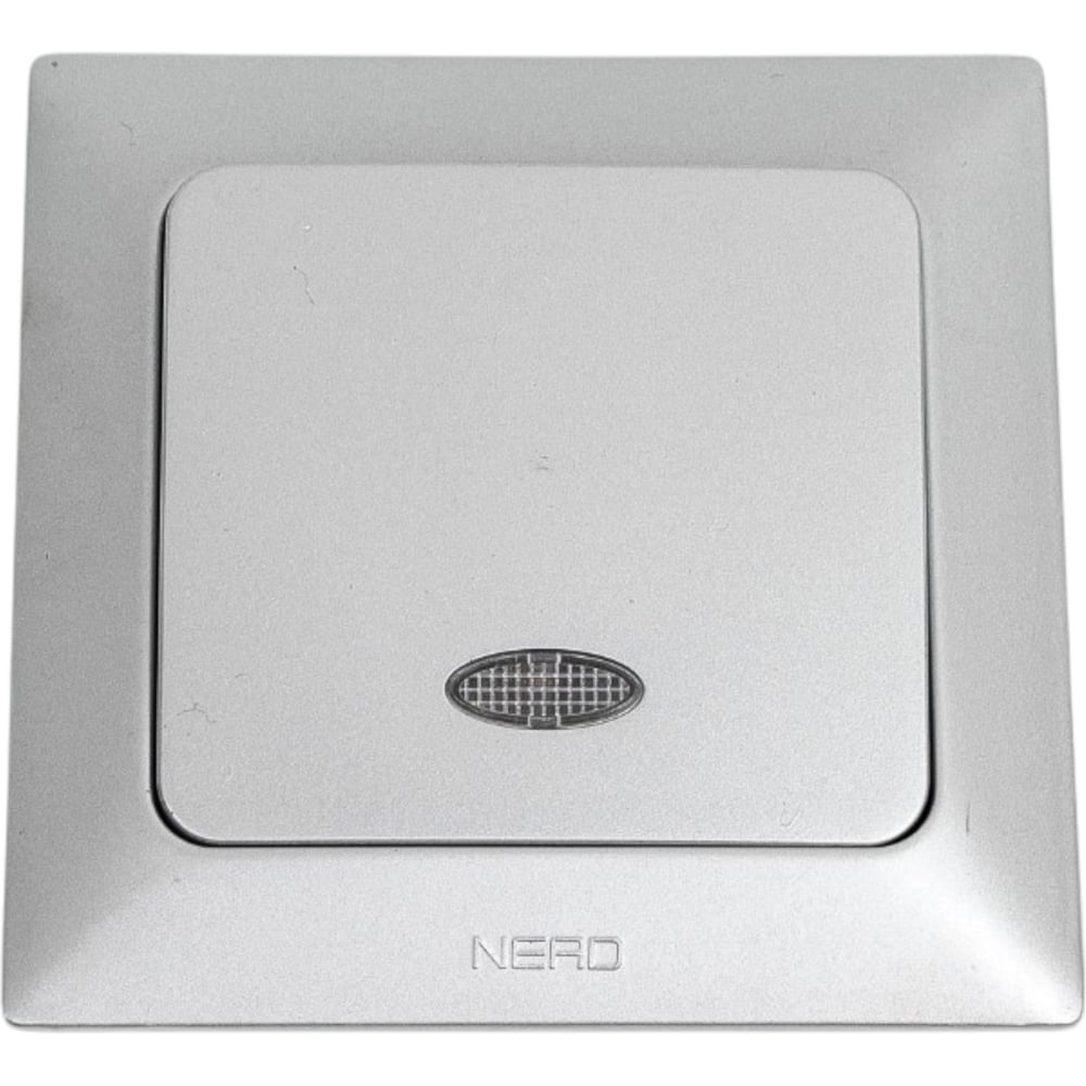 Изображение товара 1-клавишный выключатель NE-AD с подсветкой, 10А, 250В, Aras, Серебро, 1/12/120, 93-122-01-I