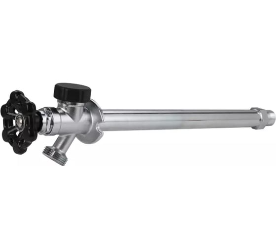 Изображение товара Незамерзающий вентильный кран ViEiR никелированный, 550мм, 1/2х3/4 штуцер удлинённый водоразборный кран для зимней эксплуатации VRGL20-550