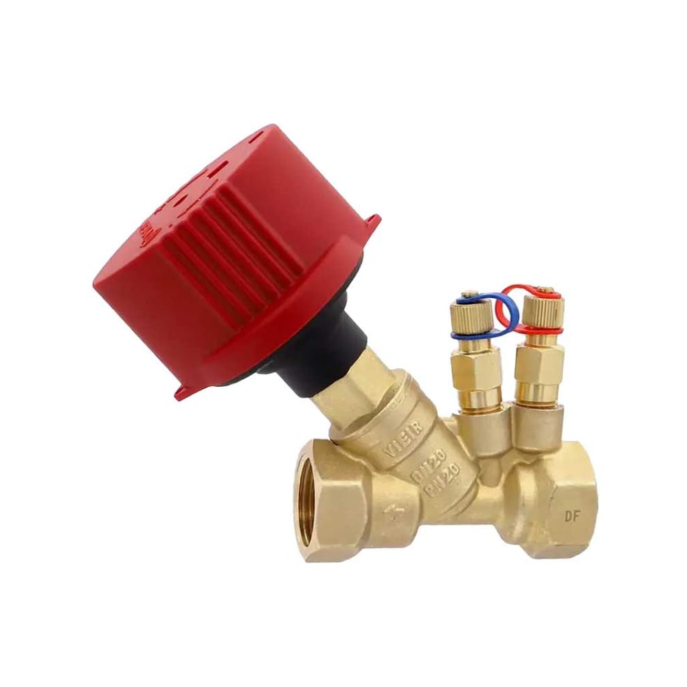 Изображение товара Статический балансировочный клапан для отопления ViEiR 3/4 латунный резьбовой с измерительными нипп