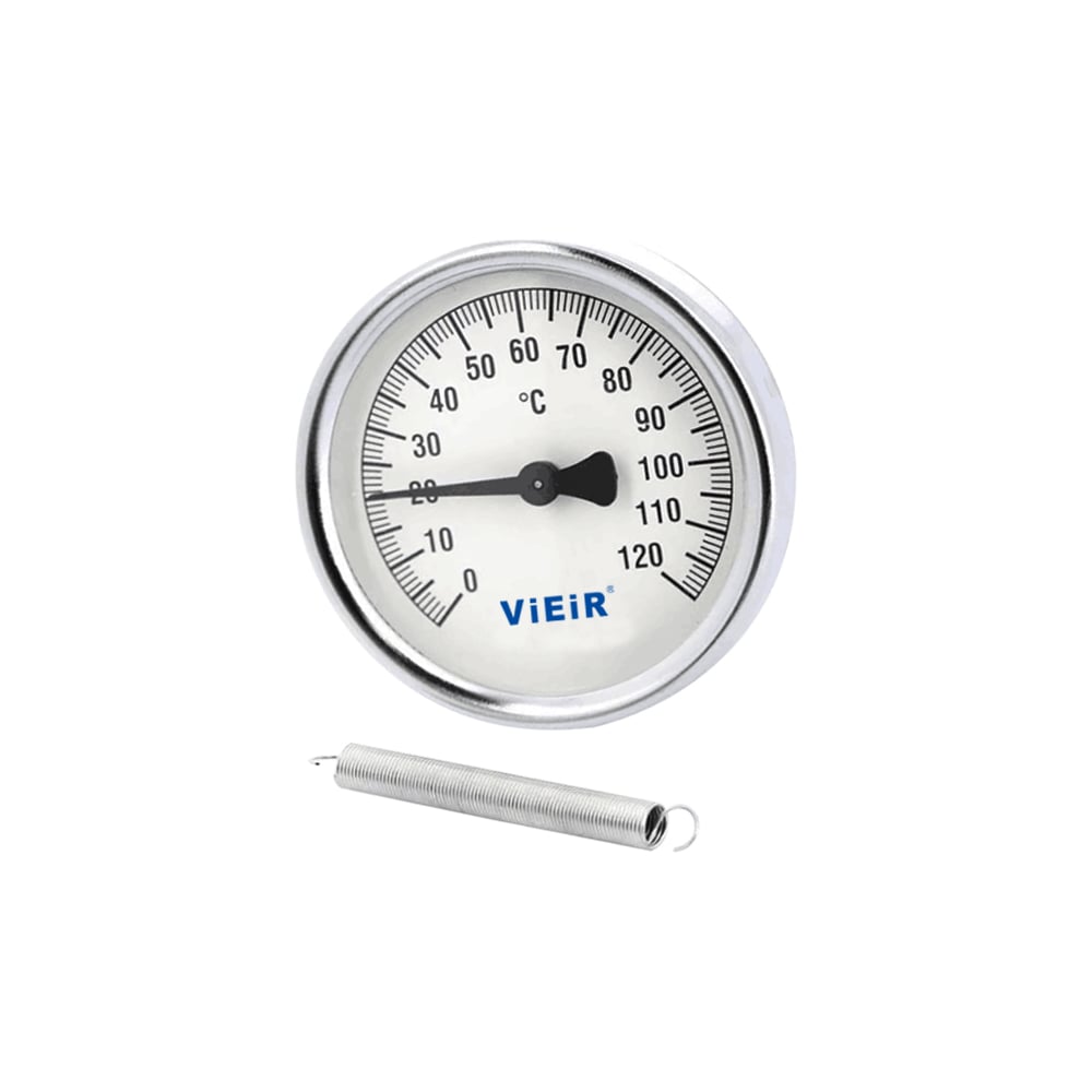 Изображение товара Термометр накладной пружинный ViEiR YL17 для труб отопления до 120 °C