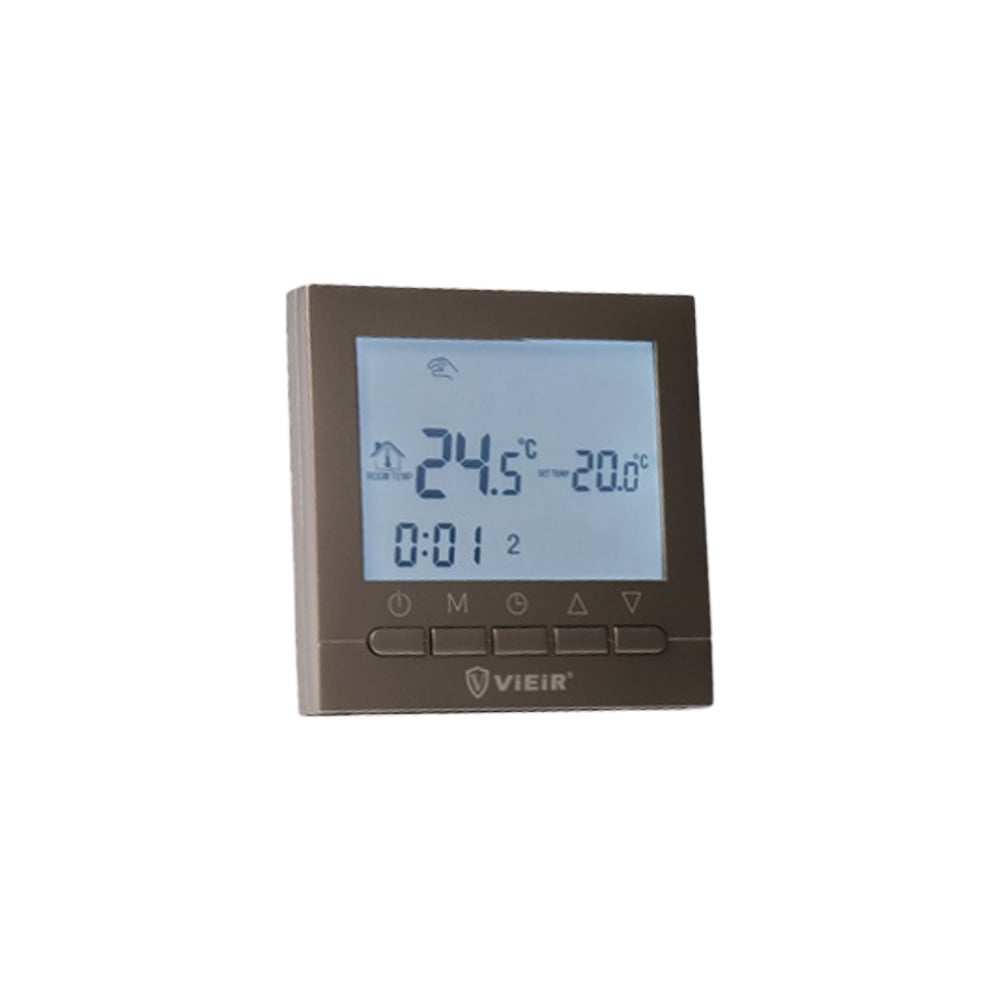 Изображение товара Термостат комнатный электронный ViEiR программируемый, для теплого пола и систем отопления, латунь матовая VR405-D