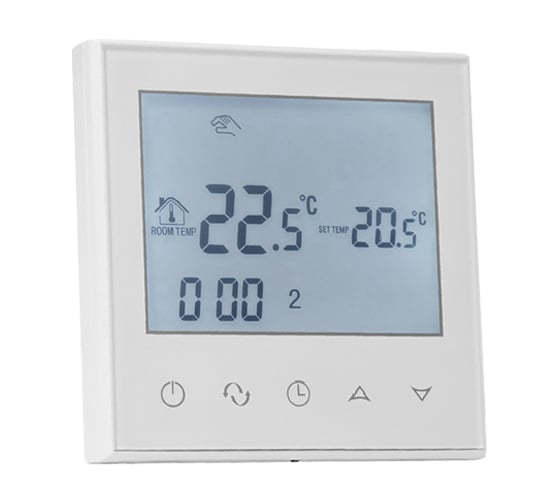 Изображение товара Термостат комнатный электронный ViEiR сенсорный, с датчиком на корпусе, программируемый, для теплого пола и систем отопления VR406