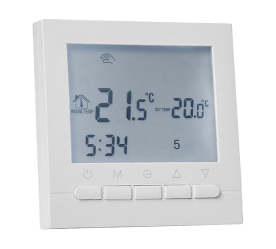 Изображение товара Термостат комнатный электронный ViEiR проводной, программируемый, с внешним датчиком, для электрического и водяного теплого пола VR405