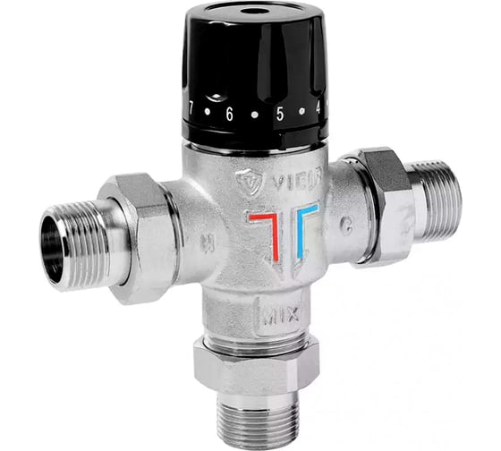 Изображение товара Термостатический смесительный клапан ViEiR 3/4 35-60 C, латунный, для систем отопления и горячего водоснабжения VR251