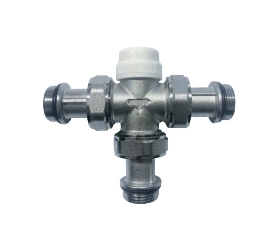 Изображение товара Термостатический трёхходовой разделительный клапан ViEiR 1, латунный, под термоголовку для смесительных узлов систем отопления и теплого пола VR184