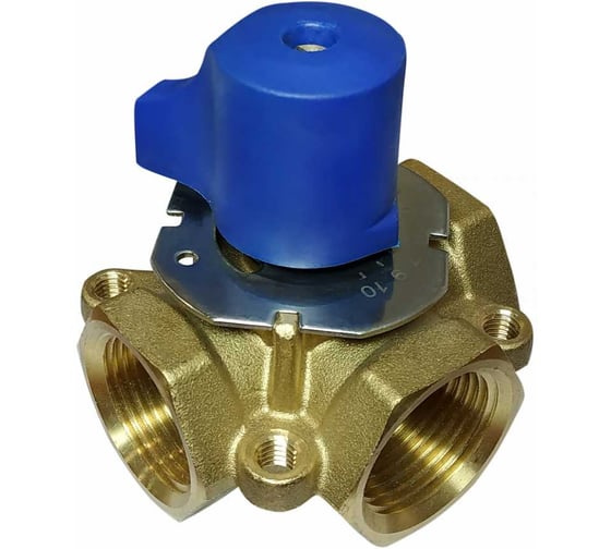 Изображение товара Четырехходовой смесительно-разделительный клапан ViEiR 1 1/4″, латунный, для распределения потоков теплоносителя в котельных и магистральных контурах VR151