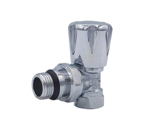 Изображение товара Вентиль регулирующий угловой ViEiR верхний 1/2 с кольцом хром для радиаторного подключения VRX300