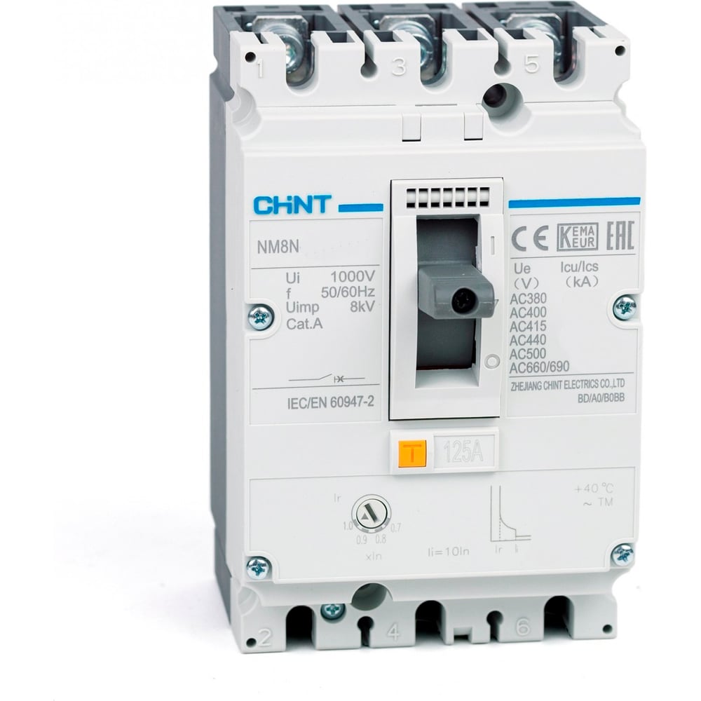 Изображение товара Автоматический выключатель CHINT NM8N-125H TM 3P 40А 100кА силовой