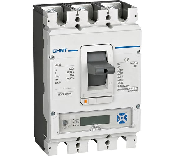 Изображение товара Автоматический выключатель CHINT NM8N-250H EM 3P 63А 100кА с электронным расцепителем, LCD (R) 271402