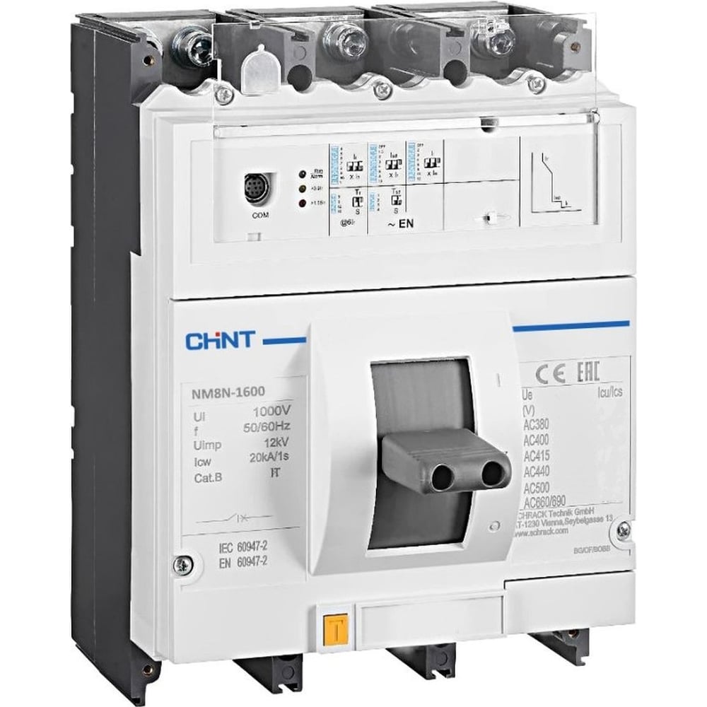 Изображение товара Автоматический выключатель CHINT NM8N-1600Q EM 3P 1600А с LCD  электронным расцепителем