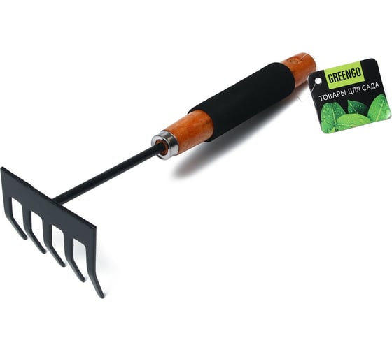 Изображение товара Грабли Greengo 30 см, деревянная рукоять с поролоном 2710197