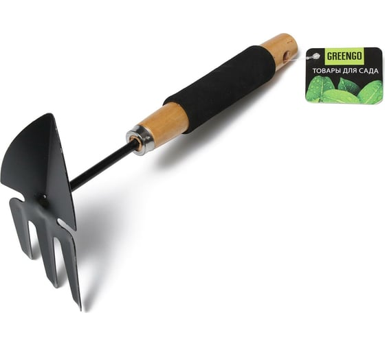 Изображение товара Комбинированная мотыжка Greengo 30 см, деревянная рукоять с поролоном 2710198