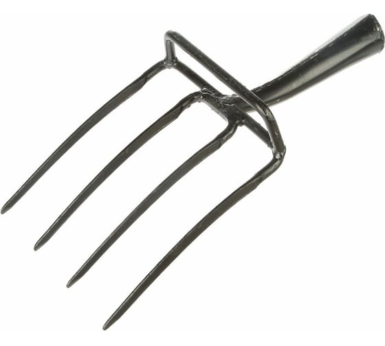 Изображение товара Кованые четырехрогие вилы с упором Greengo 40 мм, без черенка 2598490