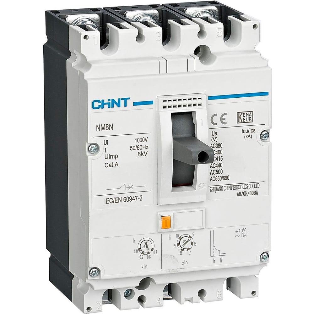Изображение товара Автоматический выключатель CHINT NM8N-250S 3P 125А 50кА с термомагнитом