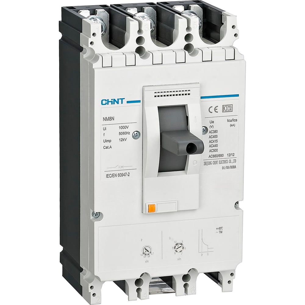 Изображение товара Автоматический выключатель CHINT NM8N-400Q TM 3P 350А 70кА с регулируемым термомагнитным расцепител