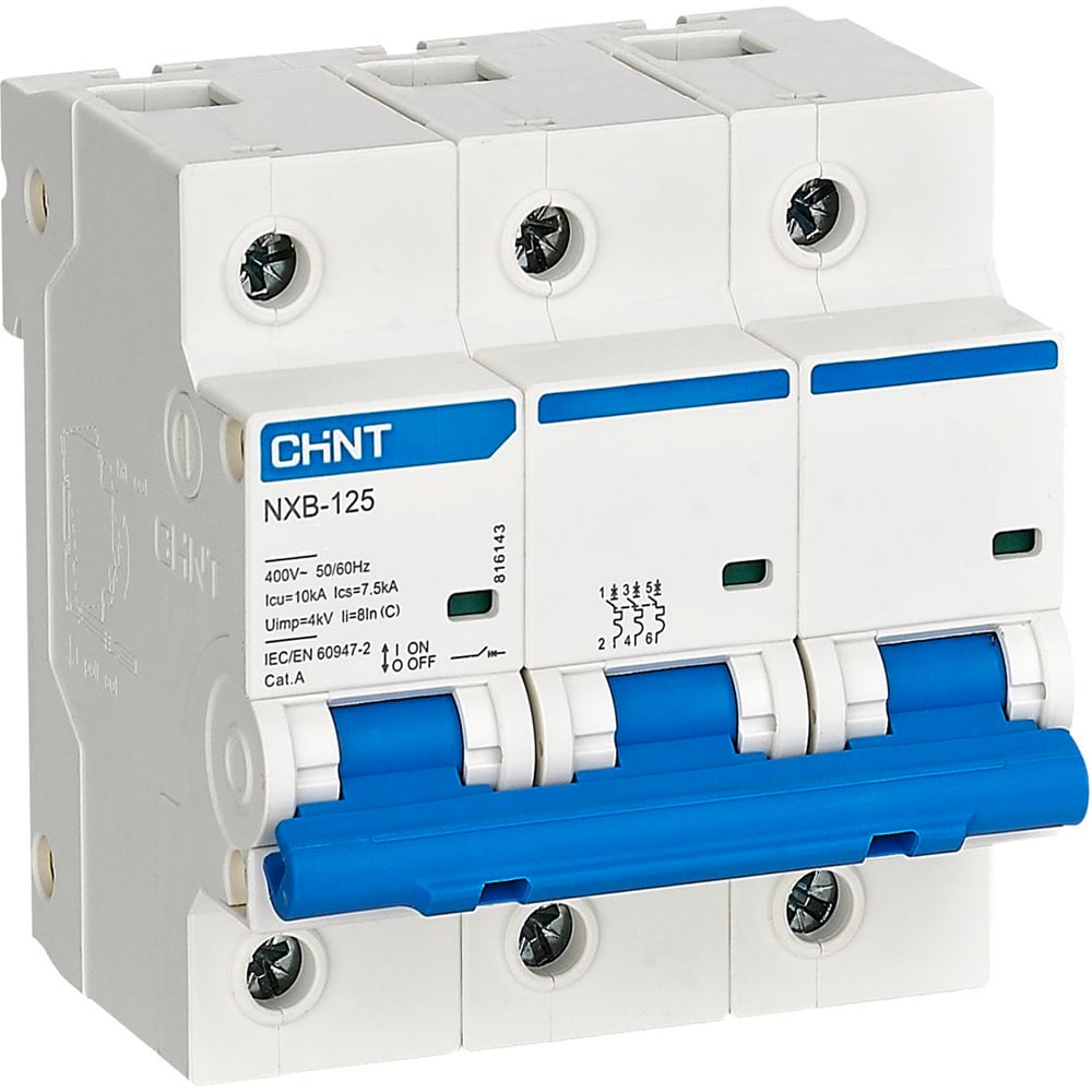 Изображение товара Автоматический выключатель CHINT NXB-125 3P 63А 10кА х-ка C (R)