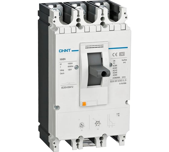 Изображение товара Автоматический выключатель CHINT NM8N-630Q TM 3P 500А 70кА с регулируемым термомагнитным расцепителем (R) 269267