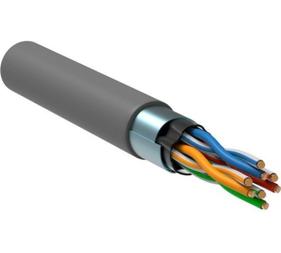 Изображение товара Кабель связи витая пара F/UTP ITK экранирование 24AWG категории 5е 4х2х0.52 ож PVC 305м серый м LC1-C5E04-311