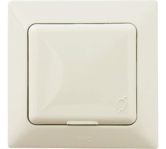 Изображение товара Розетка NE-AD с крышкой, с заземлением, 16А, 250В, Aras, Крем, 93-111-09