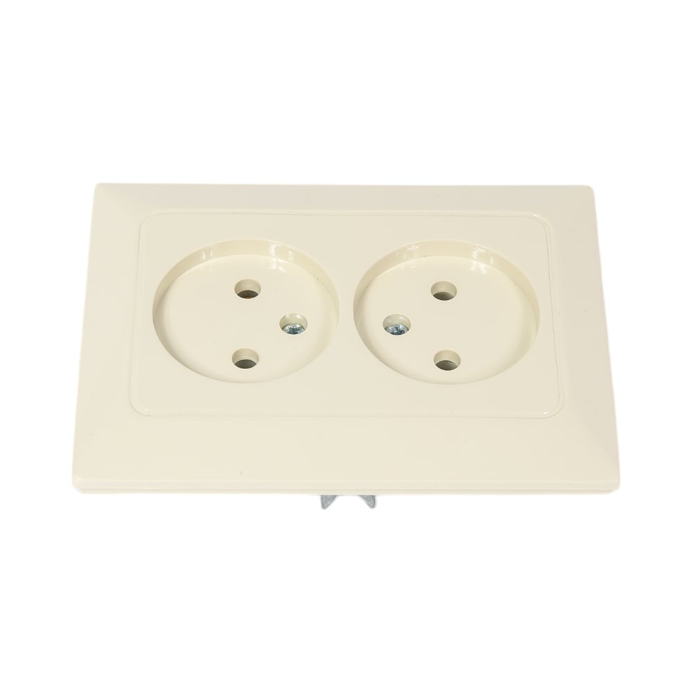 Изображение товара Розетка NE-AD 2-гнезда без заземления, 16А, 250В Aras, кремовая