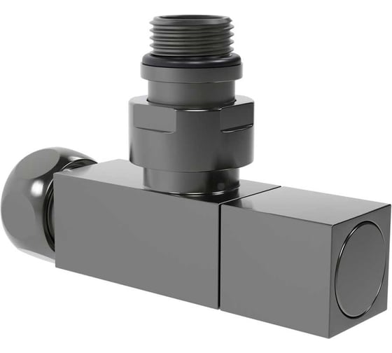 Изображение товара Кран угловой для полотенцесушителя VIEIR квадратный, подключение 1/2 х 3/4 наружная/внутренняя резьба VR2034B