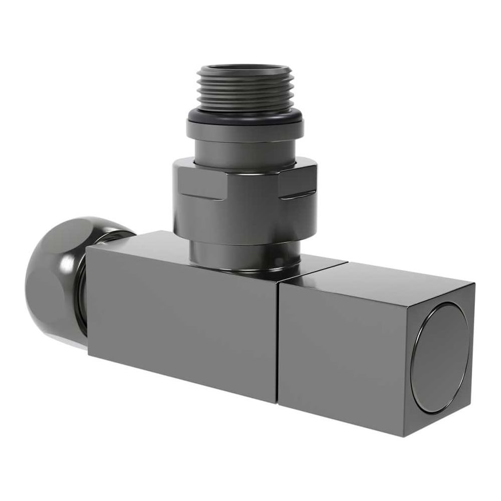 Изображение товара Кран угловой для полотенцесушителя VIEIR квадратный графит 1/2х3/4