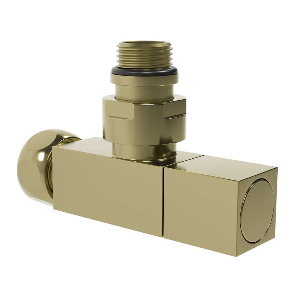 Изображение товара Угловой кран для полотенцесушителя VIEIR квадратный матовое золото 1/2х3/4