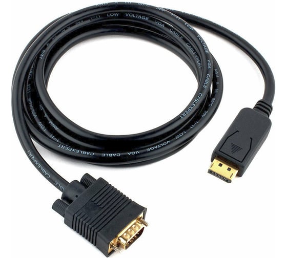 Изображение товара Кабель DisplayPort Cablexpert 1,8м, 20M/15M, черный, экран, пакет CCP-DPM-VGAM-6