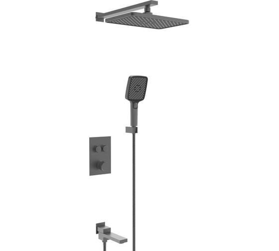 Изображение товара Встроенный смеситель для ванны ViEiR на 3 функции графит скрытый монтаж V25006-3G