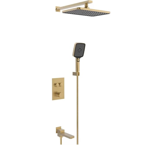 Изображение товара Встроенный смеситель для ванны ViEiR на 3 функции матовое золото скрытый монтаж V25006-3S