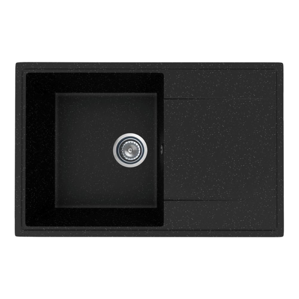 Изображение товара Мойкa MIXLINE ML-GMU07 УЛЬТРА с крылом, черный камень, 735_475 мм глуб. чаши 175 556736
