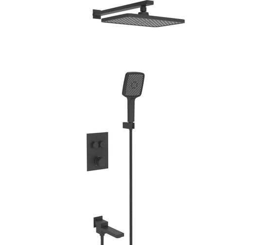 Изображение товара Встроенный смеситель для ванны ViEiR на 3 функции черный скрытый монтаж V25006-3C