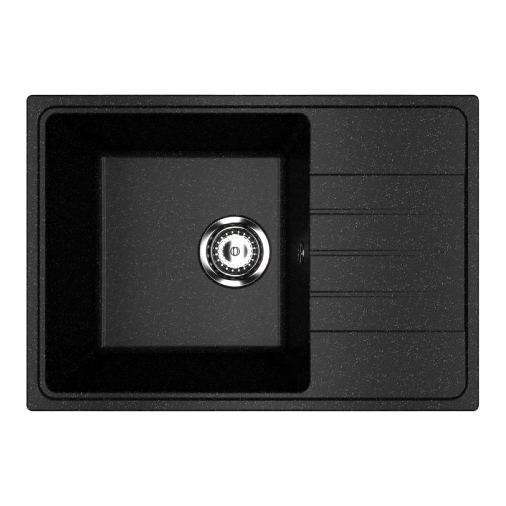 Изображение товара Мойка кухонная MIXLINE ML-GMU06 УЛЬТРА с крылом искусственный камень черный 600x420 мм