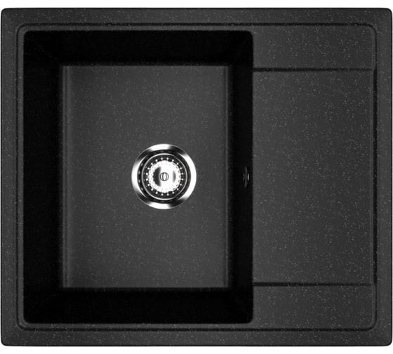 Изображение товара Мойкa MIXLINE ML-GMU05 УЛЬТРА с крылом, черный камень, 575_495 мм глуб. чаши 190 556728
