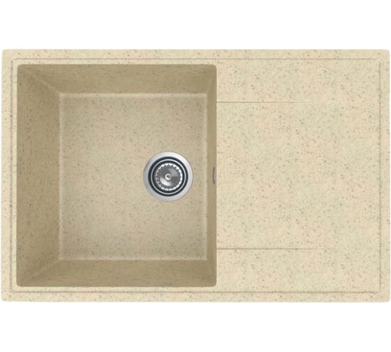 Изображение товара Мойкa MIXLINE ML-GMU07 УЛЬТРА с крылом, бежевый камень, 735_475 мм глуб. чаши 175 556735