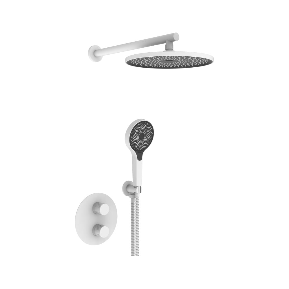Изображение товара Встроенный смеситель для душа ViEiR 2 режима белый с верхним круглым душем