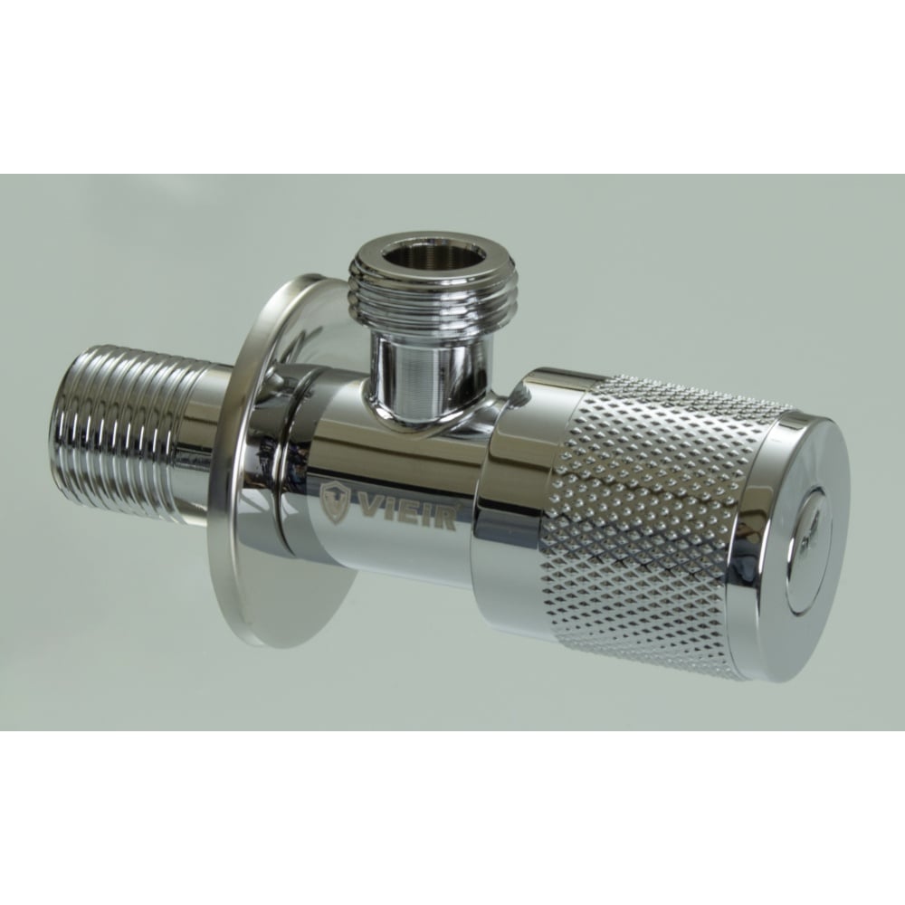 Изображение товара Угловой запорный кран из нержавеющей стали с отводом 1/2 х 1/2 ViEiR