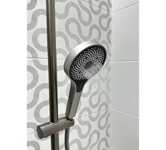 Изображение товара Душевая система ViEiR с термостатом, латунь, графит, тропический душ и ручная лейка V343561-G