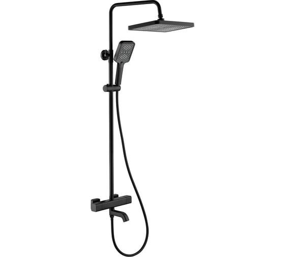 Изображение товара Душевая система ViEiR с термостатом, латунь, черный верхний душ и ручная лейка для душевой зоны V113563-C