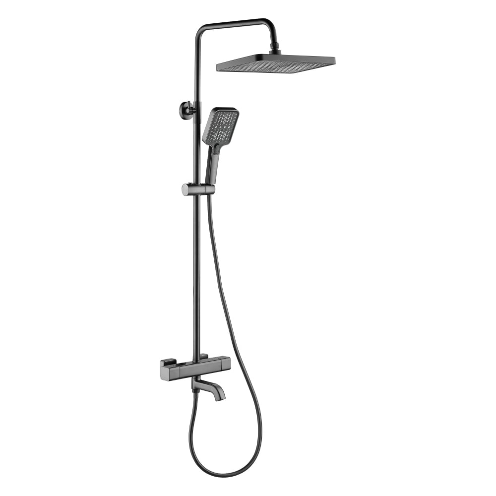 Изображение товара Душевая система ViEiR с термостатом, латунь, графит, верхний и ручной душ V113563-G