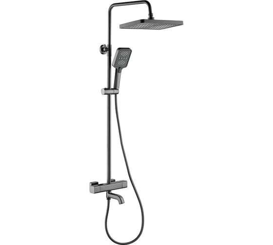 Изображение товара Душевая система ViEiR с термостатом, латунь, графит, верхний душ и ручная лейка для душевой зоны V113563-G