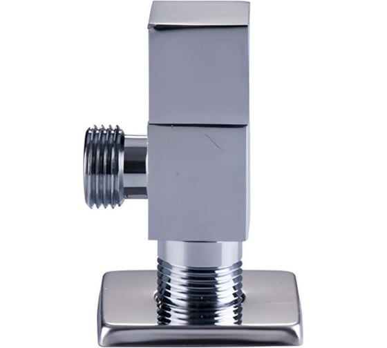 Изображение товара Кран угловой ViEiR с отводом, 1/2 х 3/4, хром, квадратный, запорный для водопроводных приборов VER41